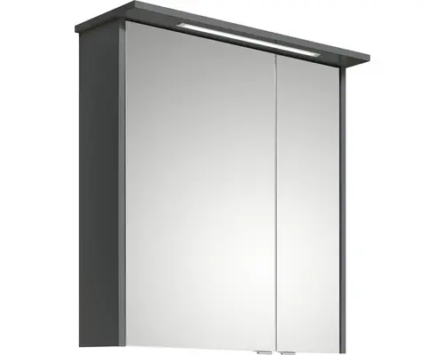 LED-Spiegelschrank Pelipal xpressline 3261 2-türig 66x16x72 cm grau