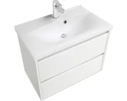 Waschbeckenunterschrank Pelipal xpressline 3261 75x52,9x42 cm ohne Waschbecken weiß matt mit Glasfront