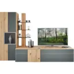 XXXLutz Lauterach - Ihr M&ouml;belhaus bei Bregenz Wohnwand 288/196/55,4 cm in Grau, Eichefarben