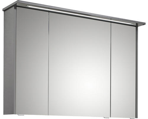 LED-Spiegelschrank Pelipal xpressline 3261 3-tütig 105x16x72 cm grau