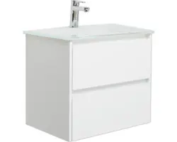 Glas-Möbelwaschbecken Pelipal xpressline 3261 62x43 cm weiß glänzend mit Beschichtung