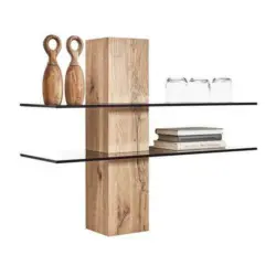 Regalaufsatz 80/64/26,2 cm Grau, Eichefarben