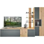 XXXLutz Lauterach - Ihr M&ouml;belhaus bei Bregenz Wohnwand 288/196/55 cm in Grau, Eichefarben