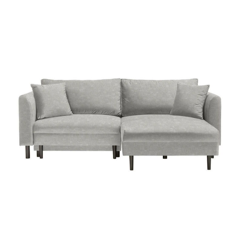 Ecksofa in Velours Hellgrau