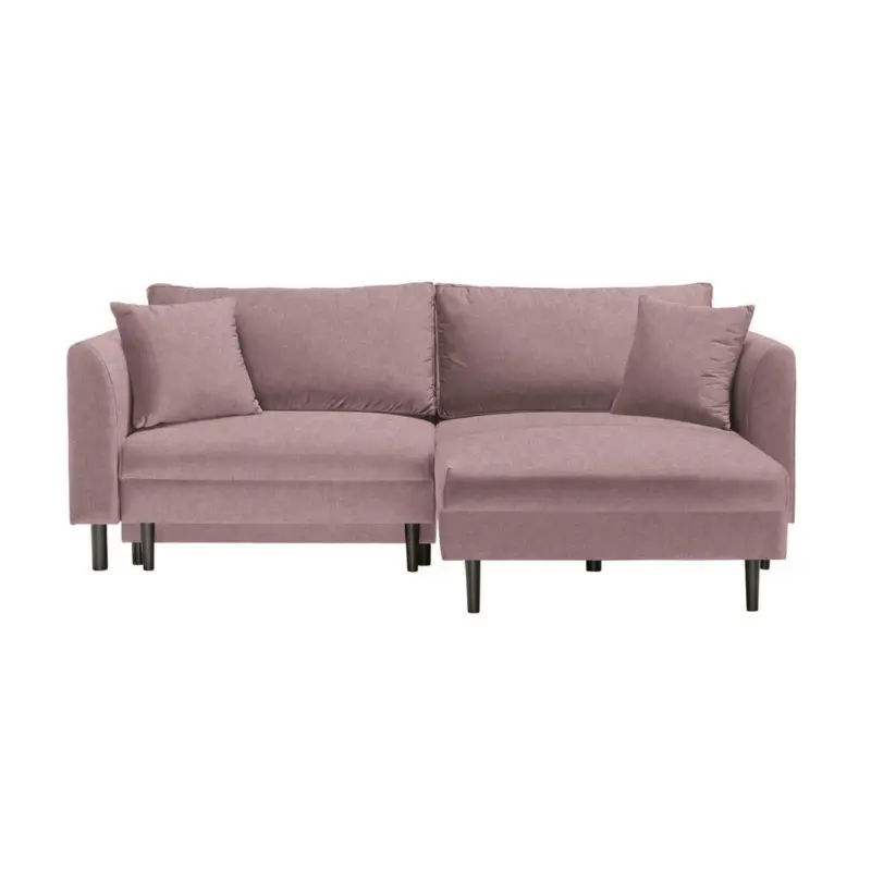 Ecksofa in Velours Rosa