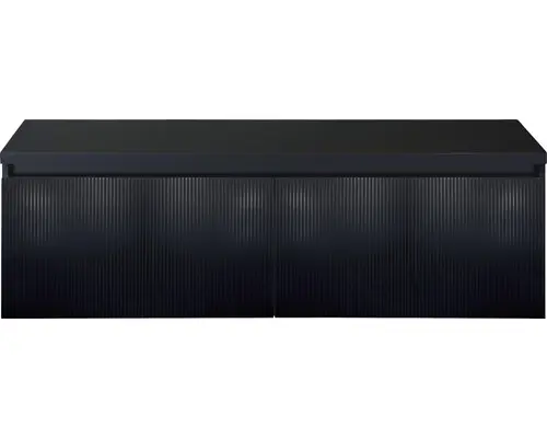 Waschbeckenunterschrank Sanox Frozen 3D 43x140x45 cm mit Waschtischplatte schwarz matt