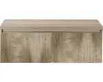 Hornbach Waschbeckenunterschrank Sanox Frozen 3D 43x120x45 cm mit Waschtischplatte grain oak