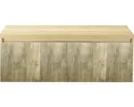 Hornbach Waschbeckenunterschrank Sanox Frozen 3D 43x120x45 cm mit Waschtischplatte französische eiche