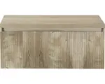 Hornbach Waschbeckenunterschrank Sanox Frozen 3D 43x100x45 cm mit Waschtischplatte 2 Schubladen grain oak