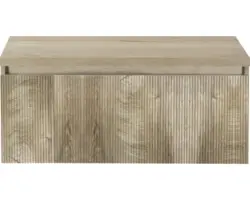 Waschbeckenunterschrank Sanox Frozen 3D 43x100x45 cm mit Waschtischplatte 2 Schubladen grain oak