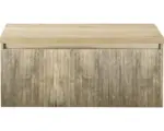 Hornbach Waschbeckenunterschrank Sanox Frozen 3D 43x100x45 cm mit Waschtischplatte französische Eiche