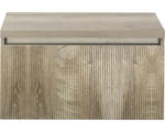 Hornbach Waschbeckenunterschrank Sanox Frozen 3D 43x80x45 cm mit Waschtischplatte grain oak