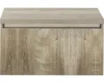 Hornbach Waschbeckenunterschrank Sanox Frozen 3D 43x80x45 cm mit Waschtischplatte grain oak