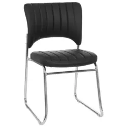 Besucherstuhl in Lederlook Schwarz