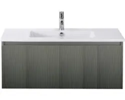 Waschbeckenunterschrank Sanox Frozen 3D Keramik 42x101x46 cm mit Keramikwaschbecken petrol