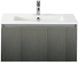 Waschbeckenunterschrank Sanox Frozen 3D Keramik 42x81x46 cm mit Keramikwaschbecken petrol