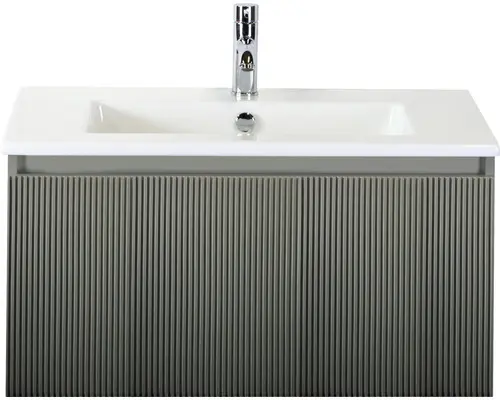 Waschbeckenunterschrank Sanox Frozen 3D Keramik 42x81x46 cm mit Keramikwaschbecken petrol