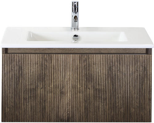 Waschbeckenunterschrank Sanox Frozen 3D Keramik 42x81x46 cm mit Keramikwaschbecken charleston