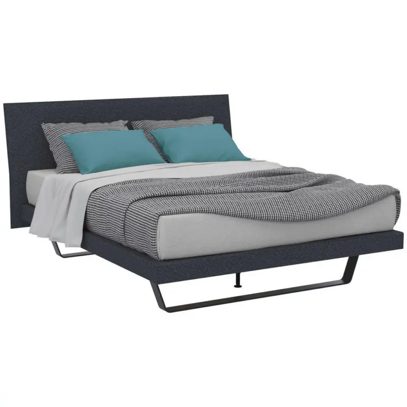 Polsterbett 180/200 cm in Anthrazit, Schwarz