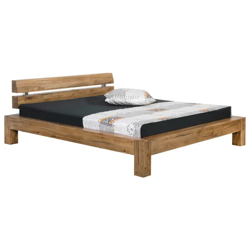 Balkenbett 180/200 cm in Mooreichefarben