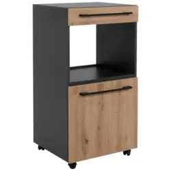 Servierwagen in Anthrazit, Eiche Artisan