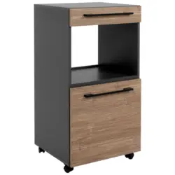 Servierwagen in Anthrazit, Naturfarben