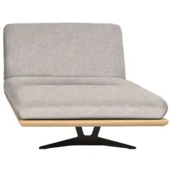 Ottomane in Webstoff Hellgrau, Beige