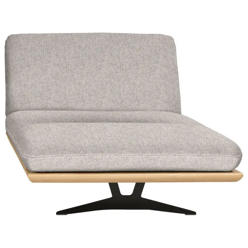 Ottomane in Webstoff Hellgrau, Beige