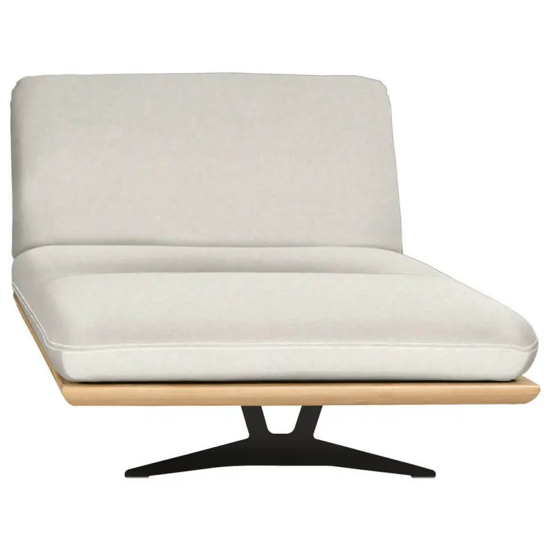 Ottomane in Echtleder Wei&szlig;