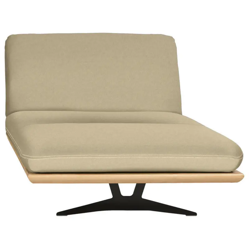 Ottomane in Echtleder Beige