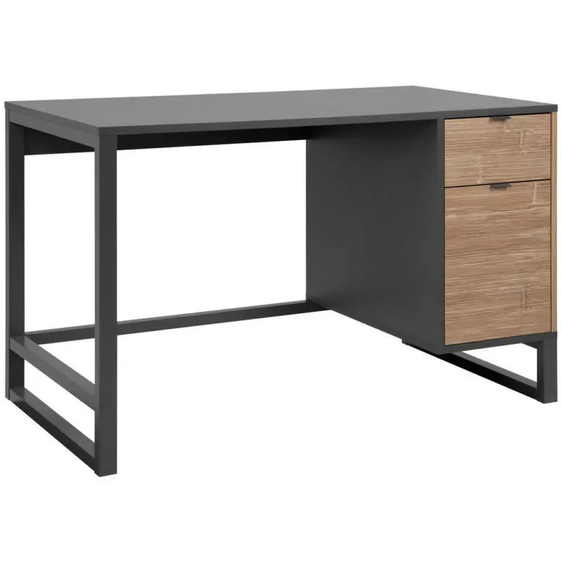 Schreibtisch 120/65/75 cm in Anthrazit, Hellbraun