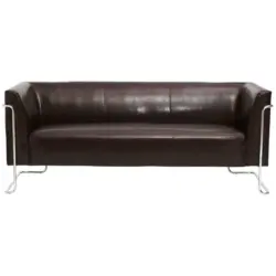 Dreisitzer-Sofa in Lederlook Dunkelbraun