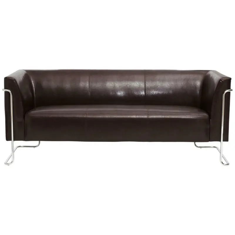 Dreisitzer-Sofa in Lederlook Dunkelbraun