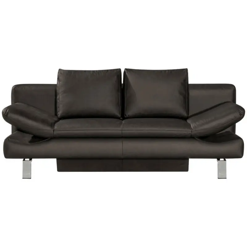 Schlafsofa in Echtleder Dunkelbraun