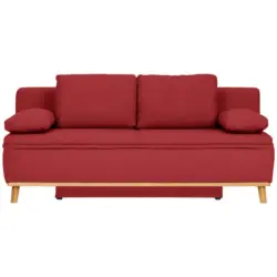 Schlafsofa in Webstoff Rot