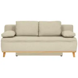 Schlafsofa in Webstoff Beige
