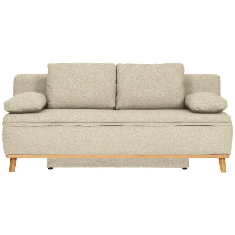 Schlafsofa in Webstoff Beige