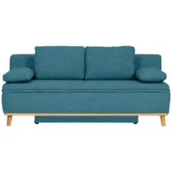 Schlafsofa in Webstoff Petrol