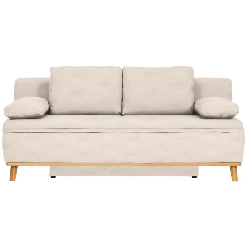 Schlafsofa in Flachgewebe Sandfarben