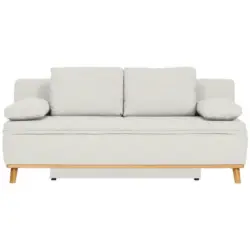Schlafsofa in Webstoff Weiß
