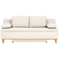 Schlafsofa in Webstoff Creme