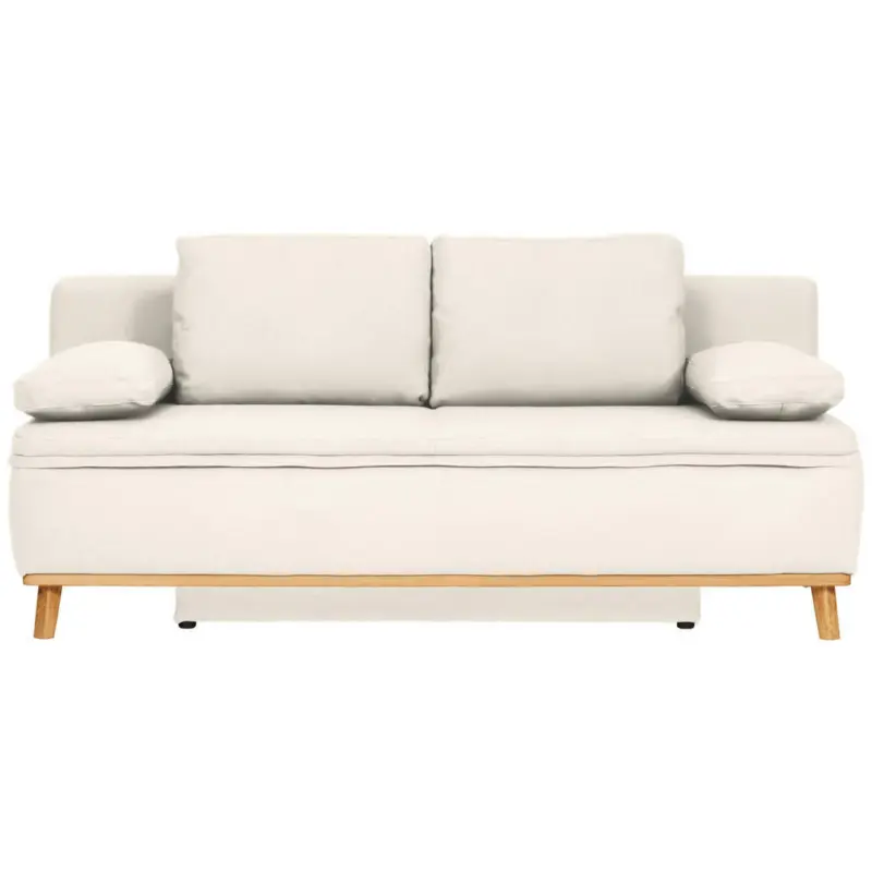 Schlafsofa in Webstoff Creme