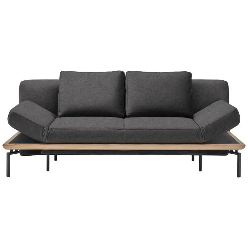 Schlafsofa in Webstoff Dunkelgrau