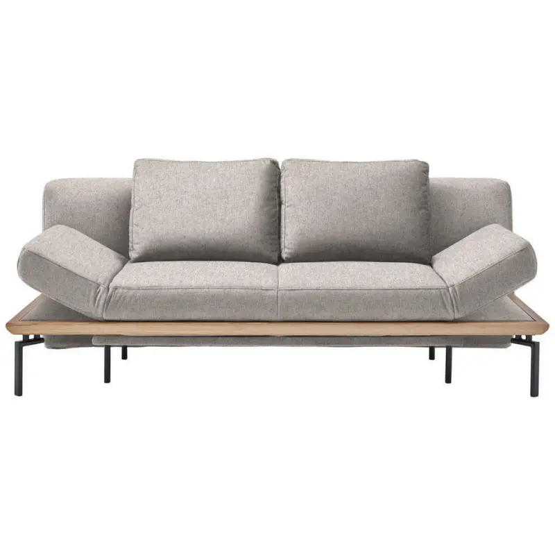 Schlafsofa in Webstoff Hellgrau