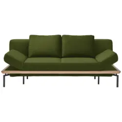 Schlafsofa in Webstoff Dunkelgr&uuml;n