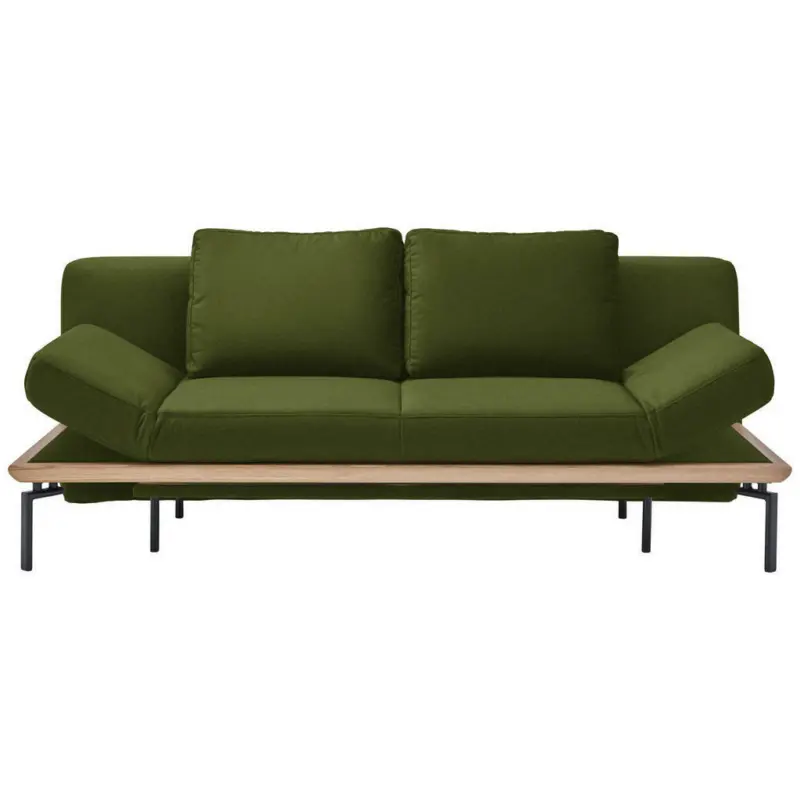 Schlafsofa in Webstoff Dunkelgr&uuml;n