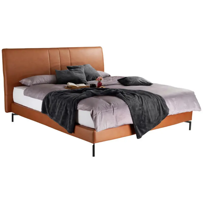Boxspringbett 160/200 cm in Cognac