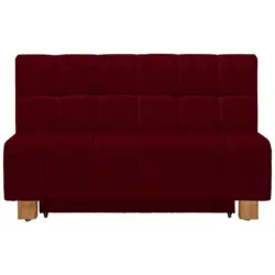Schlafsofa in Webstoff Dunkelrot