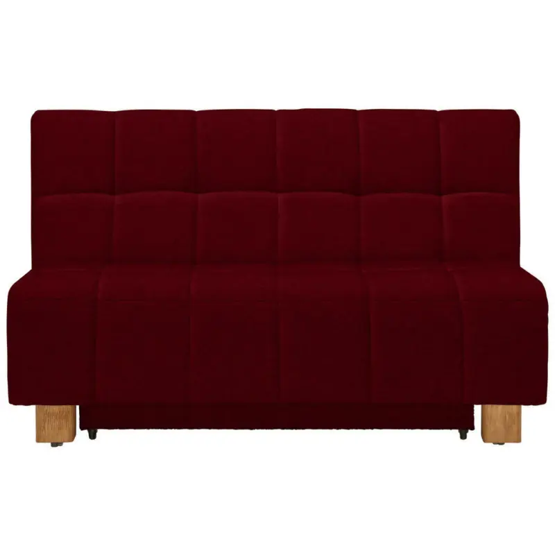 Schlafsofa in Webstoff Dunkelrot