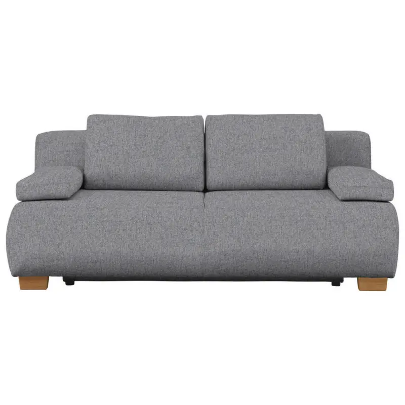 Boxspringsofa in Webstoff Hellgrau